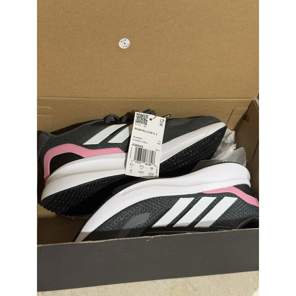 Adidas Runfalcon 5 Little Girls Sz 4 Shoes Black Pink Slip On Athletic Sneaker - Picture 13 of 16